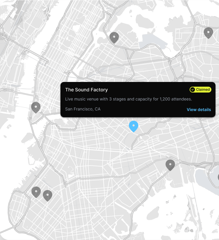 Map of Music Venues